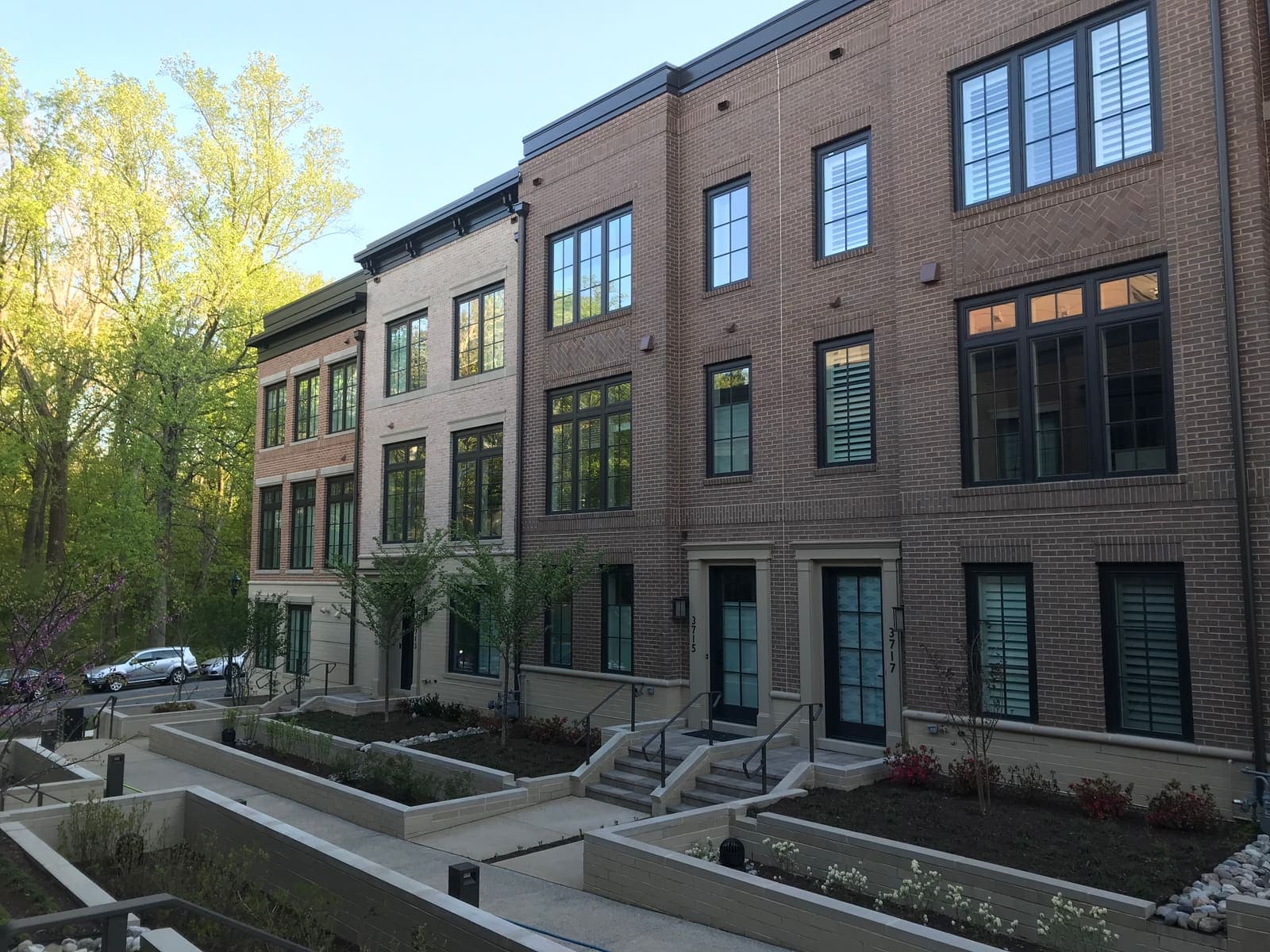 Row of brick townhouses due for exterior cleaning