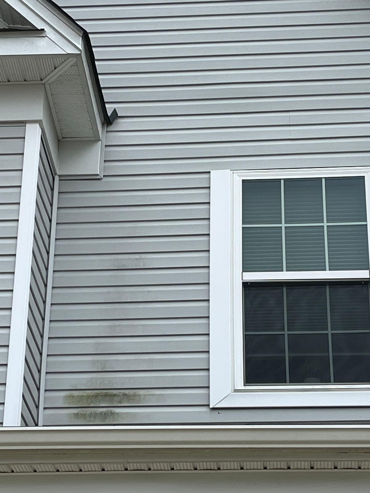 Siding and window trim bright again after cleaning