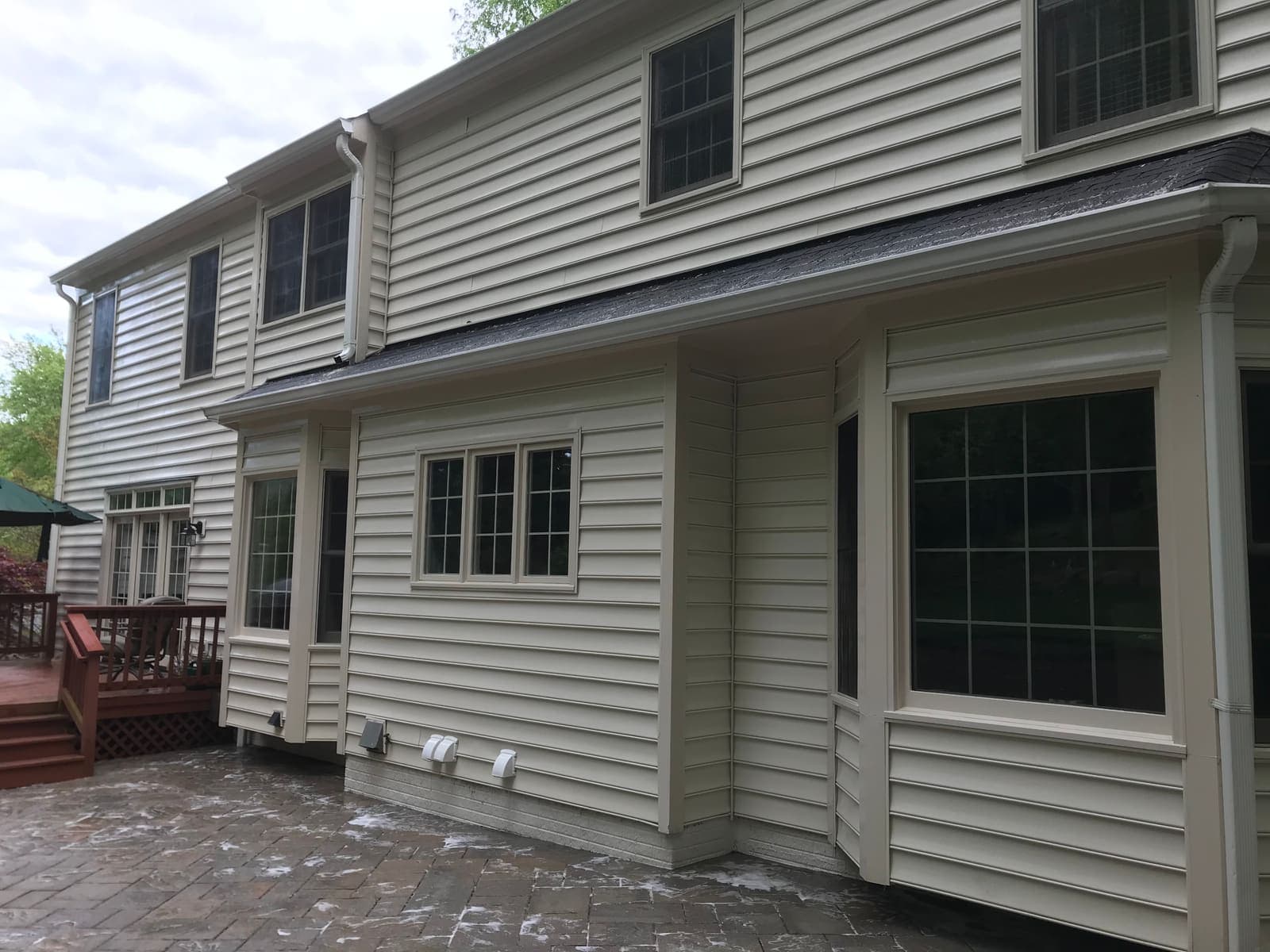 Two-storey house exterior clean after soft washing
