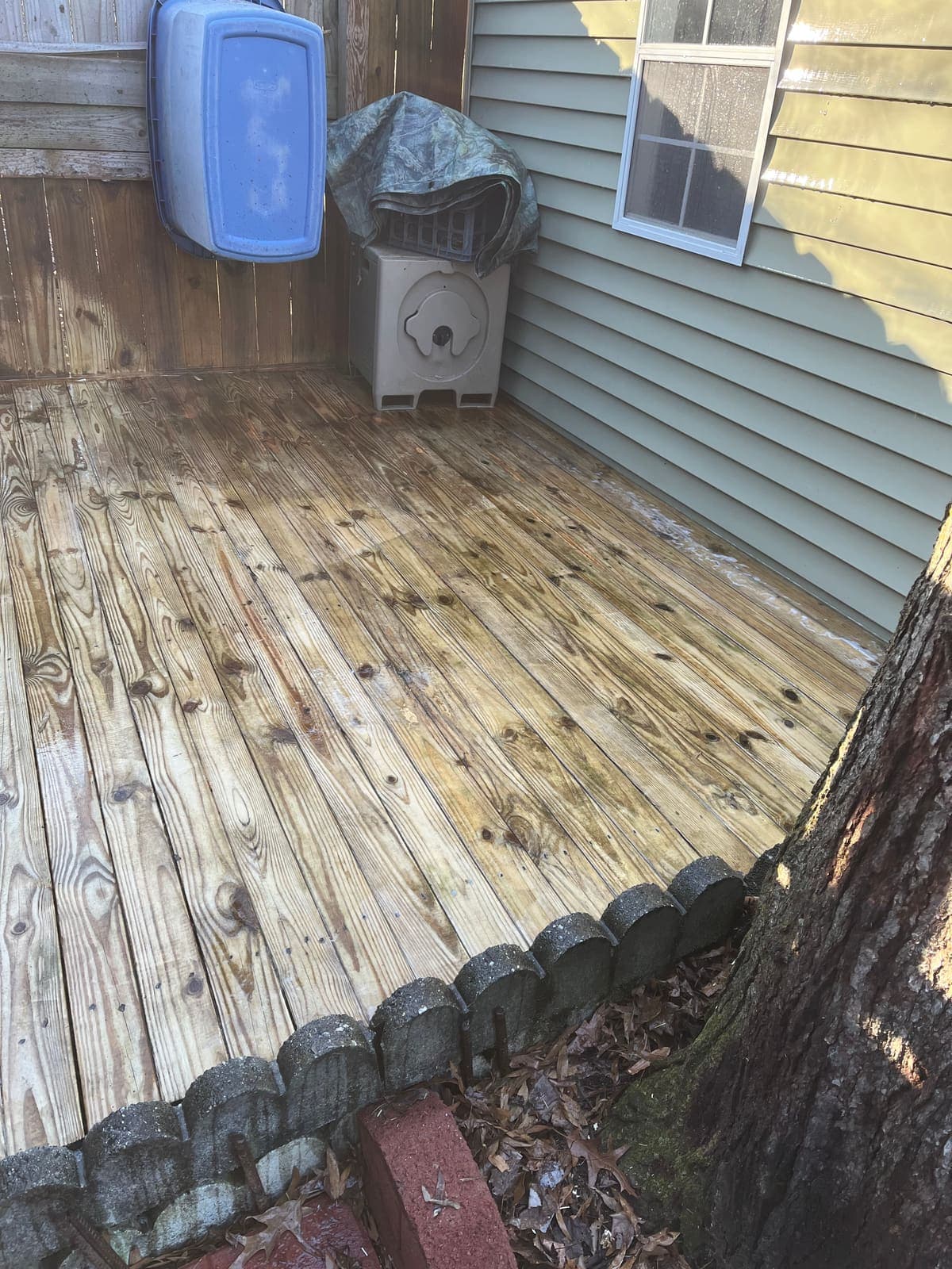 Wood deck gone grey and weathered before restoration